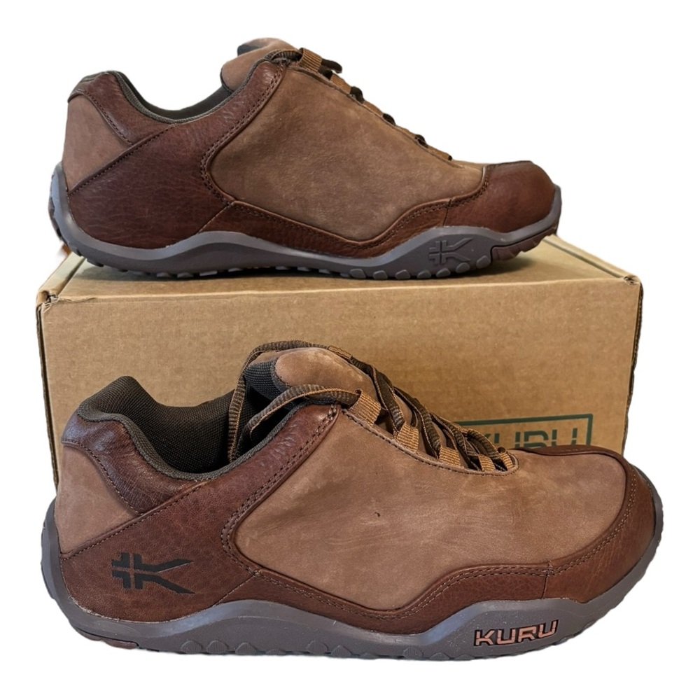 KURU Chicane Shoes Mens Size 8 Wide Brown Leather Trail Sneakers Comfort Walking
